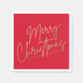 Gold Merry-kerst op rood Servet (Voorkant)