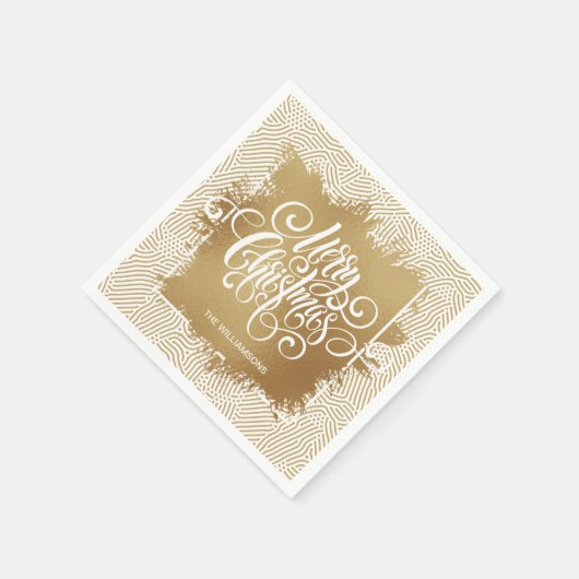 Gold Merry kerst Servet (Hoek)