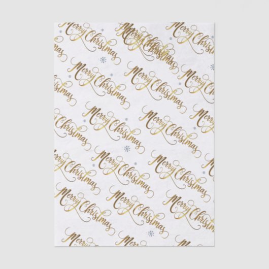 Gold Merry kerst Tissuepapier (Voorkant)
