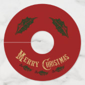 Gold Merry kerst Wijnglaslabel (Voorkant)