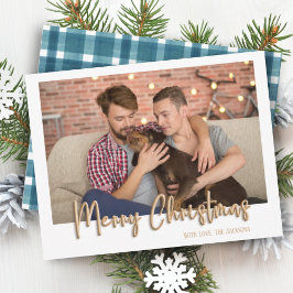 Gold Merry kerstballetjes Blue Pset Feestdagenkaart