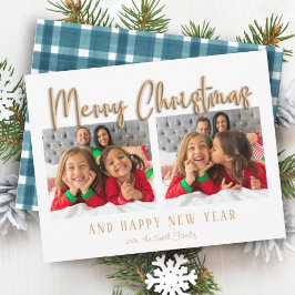 Gold Merry kerstballetjes Blue Pset Feestdagenkaart