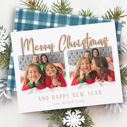 Gold Merry kerstballetjes Blue Pset Feestdagenkaart