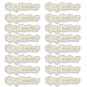 Gold Merry-kerstbestelling grote of XL-formaten Sticker (Voorkant)