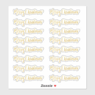Gold Merry-kerstbestelling grote of XL-formaten Sticker