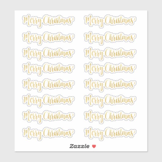 Gold Merry-kerstbestelling grote of XL-formaten Sticker (Vel)