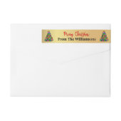 Gold Merry kerstbomen Return Address (Achterkant)