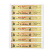 Gold Merry kerstbomen Return Address (Vel)