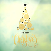 Gold Merry kerstboom Stars Holiday Raamsticker (Vel 3)