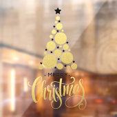 Gold Merry kerstboom Stars Holiday Raamsticker (Vel 2)