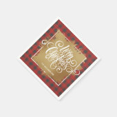 Gold Merry-kerstbuffalo Pset Servet (Hoek)