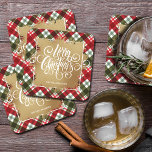 Gold Merry-kerstcadeautje Kartonnen Onderzetters<br><div class="desc">Vrolijk kerstfeest in witte kerkletters op een fluitje van faux goudfolie,  deze onderzetters hebben een achtergrond van rode,  groene en witte feestdag en zijn gepersonaliseerd met jouw naam. Borden,  luiers en nog veel meer in onze winkel.</div>