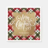 Gold Merry-kerstcadeautje Servet (Voorkant)