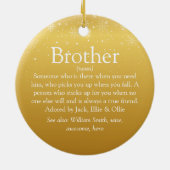 Gold Merry-kerstcoole Fun Brother Definition Keramisch Ornament (Achterkant)