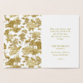 Gold Merry-kerstdeer in Woodland Folie Kaarten (Binnen)