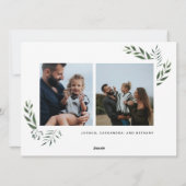 Gold Merry-kerstfeest 3-fotofeestdag Feestdagenkaart (Achterkant)