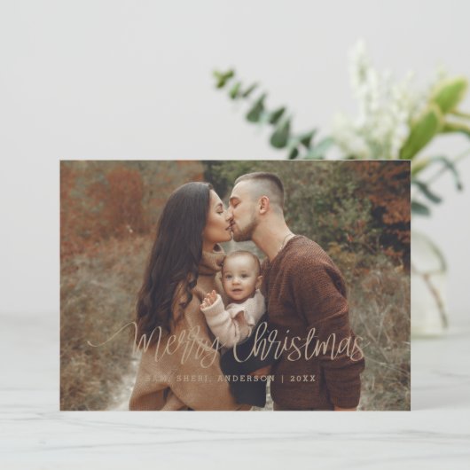 Gold Merry-kerstfeestkaart Kaart (Staand voorkant)