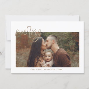 Gold Merry-kerstfeestkaart Kaart