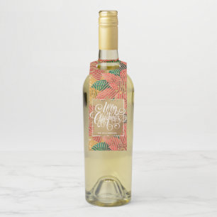 Gold Merry kerstFloral Flessenhanger