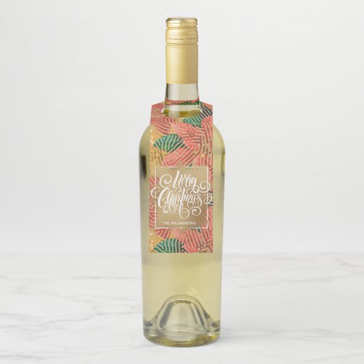 Gold Merry kerstFloral Flessenhanger (Op fles)