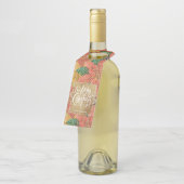 Gold Merry kerstFloral Flessenhanger (Schuin)