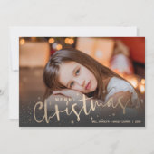 Gold Merry-kerstfoto Feestdagenkaart (Voorkant)