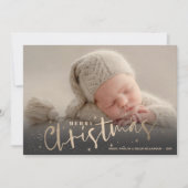 Gold Merry-kerstfoto Feestdagenkaart (Voorkant)