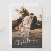 Gold Merry-kerstfoto Feestdagenkaart (Voorkant)