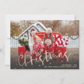 Gold Merry-kerstfoto Feestdagenkaart (Voorkant)