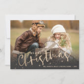 Gold Merry-kerstfoto Feestdagenkaart (Voorkant)