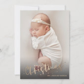 Gold Merry-kerstfoto geboorteaankondigingen Feestdagenkaart (Voorkant)