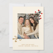 Gold Merry-kerstfoto-sierkaartje (Achterkant)