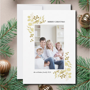 Gold Merry-kerstfotokaart