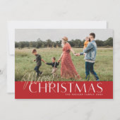 Gold Merry-kerstfotokaart Feestdagenkaart (Voorkant)