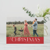 Gold Merry-kerstfotokaart Feestdagenkaart (Staand voorkant)