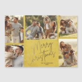 Gold Merry-kerstfoto's Gele magnetische kaart (Voorkant)