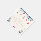 Gold Merry-kerstkalligrafie Navy Blue Red Servet (Hoek)