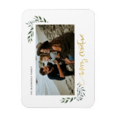 Gold Merry Kerstmis 3 Foto Holiday Magnet Magneet (Verticaal)