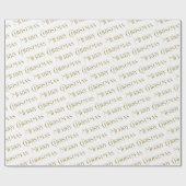 Gold Merry Kerstmis Classy Font Holiday Cadeaupapier (Vlak)