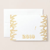 Gold Merry Kerstmis en Happy Nieuwjaarsfoto Folie Kaarten (Voorkant met envelop)