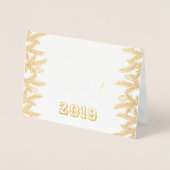 Gold Merry Kerstmis en Happy Nieuwjaarsfoto Folie Kaarten (Voorkant)