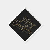Gold Merry Kerstmis op Black Servet (Hoek)