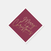 Gold Merry Kerstmis op Cranberry Napkins Servet (Hoek)