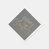 Gold Merry Kerstmis op grijs Napels Servet (Hoek)