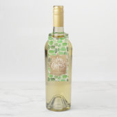 Gold Merry Kerstmis op groen Flessenhanger (Op fles)