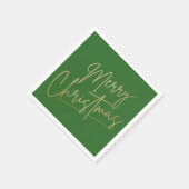 Gold Merry Kerstmis op groen Servet (Hoek)