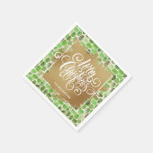 Gold Merry Kerstmis op groen Servet (Hoek)