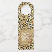 Gold Merry Kerstmis op Leopard Flessenhanger (Voorkant)