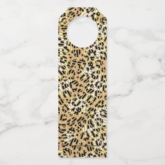 Gold Merry Kerstmis op Leopard Flessenhanger (Achterkant)