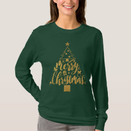 Gold Merry kerstmis T-shirt